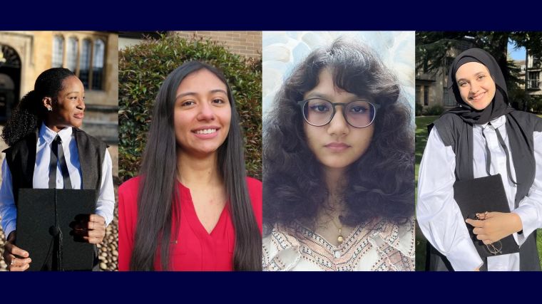 Four of the Optiver Scholars: Chinenye Mbonu, Daniela Ortiz Sanchez, Nazmoon Falgunee Moon and Sara Hamad