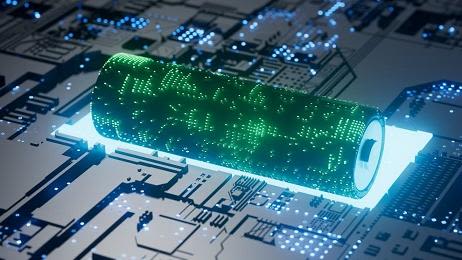 Artist's impression of a battery embedded in a circuit board