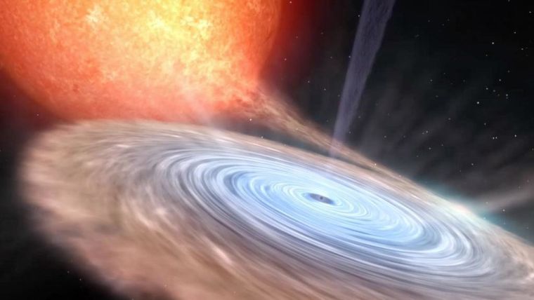 An artist’s impression of an X-ray binary star system