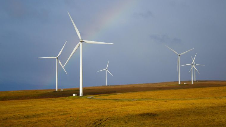 The image shows wind turbines