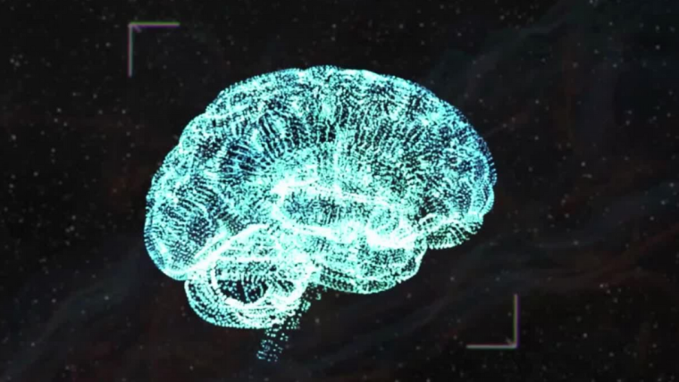 Artist's impression of a brain in a digital style
