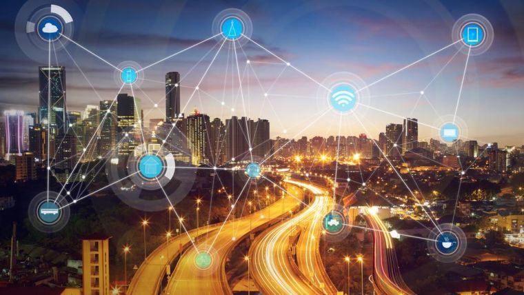 Artist's impression of a connected smart city