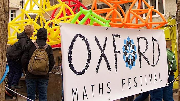 A balloon structure at the Oxford Maths Festival