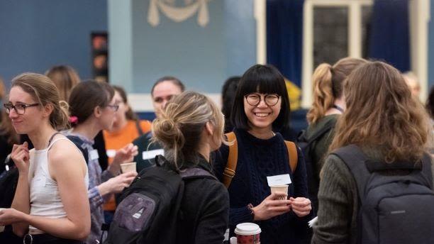 Women researchers at a networking event