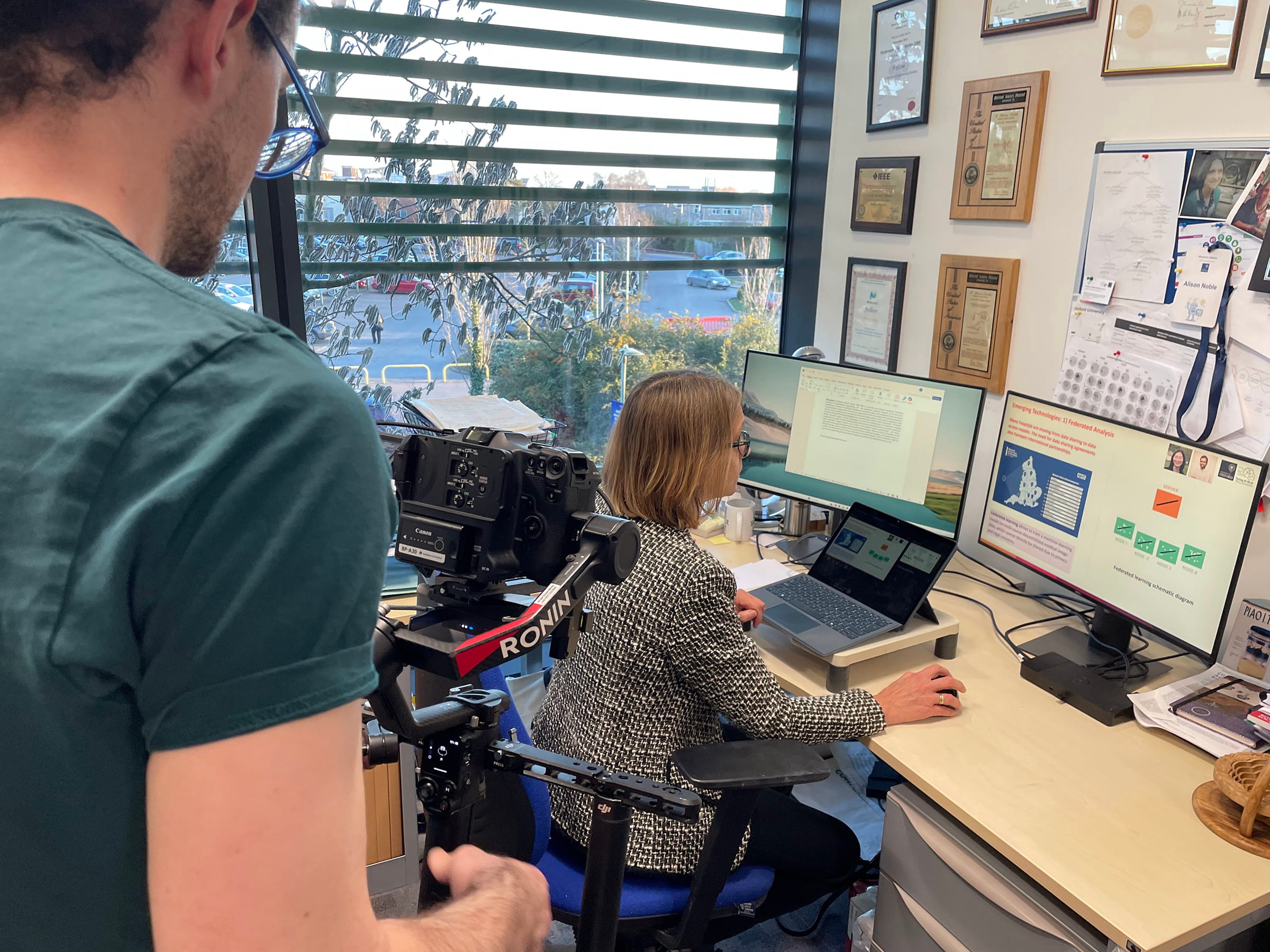 Behind the scenes of filming the Women in AI at Oxford profile series